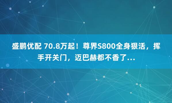 盛鹏优配 70.8万起！尊界S800全身狠活，挥手开关门，迈巴赫都不香了…