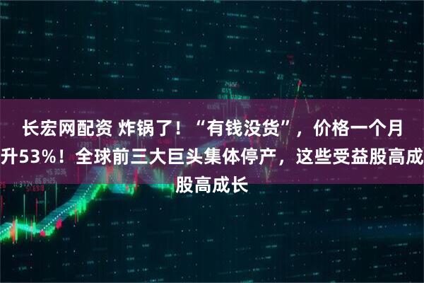 长宏网配资 炸锅了！“有钱没货”，价格一个月飙升53%！全球前三大巨头集体停产，这些受益股高成长