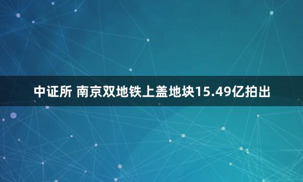 中证所 南京双地铁上盖地块15.49亿拍出