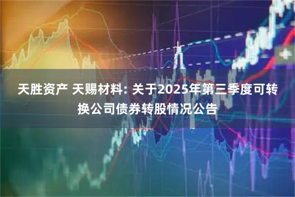 天胜资产 天赐材料: 关于2025年第三季度可转换公司债券转股情况公告