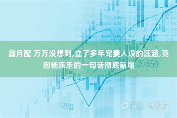 鑫月配 万万没想到,立了多年宠妻人设的汪涵,竟因杨乐乐的一句话彻底崩塌