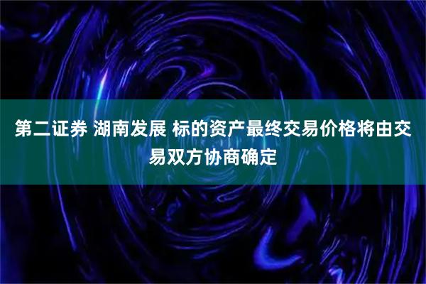 第二证券 湖南发展 标的资产最终交易价格将由交易双方协商确定